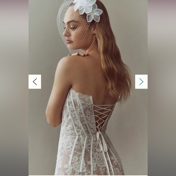 V. Chapman Strapless White Lace Dress - Picture 2 of 4